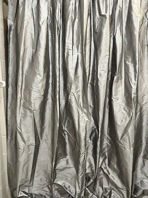 FRONTGATE DUPONI 100% SILK CURTAIN PANEL (1) FRENCH PLEAT LINED 50x108L Pewter - Image 1 of 4