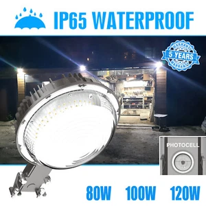 50W/80W/100W/120W Dusk to Dawn LED Barn Light Backyard Security Large Area Lamp - Picture 1 of 18