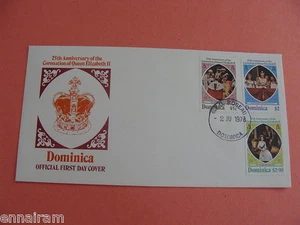Reina Isabel II Jubileo de Plata FDC 25o Aniversario Coronación Dominica 1978 #3 - Imagen 1 de 1