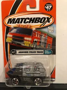 1/64 MATCHBOX #47 ARMORED POLICE TRUCK GREY & SILVER - Picture 1 of 2