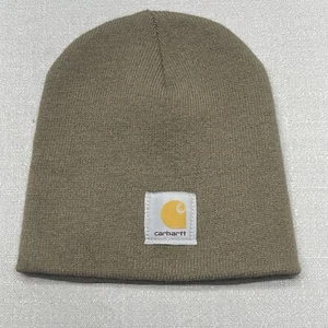 Braune Carhartt Beanie mit überlegenem Asphalt Logo auf der Rückseite - Bild 1 von 4