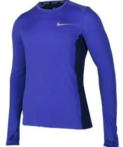 Nike Running Dri-FIT Miler Long Sleeve TShirt Blue 833593-452 Football BREATH XL - Picture 1 of 12