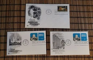 Vintage First Day of Issue Postage Stamps, America's Hospitals American Pharmacy - Picture 1 of 8