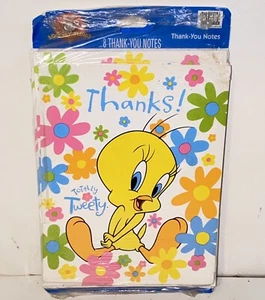 Vintage Looney Tunes 1997 Tweety Bird Thank You Cards 8 Cards & Envelopes - Picture 1 of 10