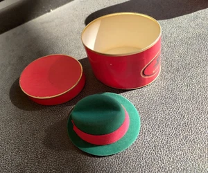 Vintage Stetson Salesman Sample Green Hat Red Stripe Red Box - Picture 1 of 10