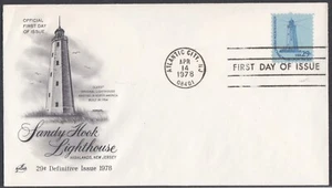 USA 1978 2 FIRST DAY COVERS 29c SANDY HOOK LIGHTHOUSE WITH CACHETS - Picture 1 of 2