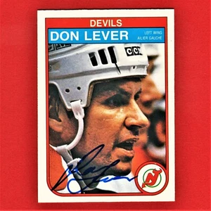 Tarjeta O-Pee-Chee-Chee 1982 autografiada Don Lever 141 A7 - Imagen 1 de 2