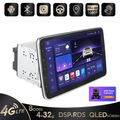 DVR+CAM+10.1" Universal 2 DIN Android 14 4GB RAM Car Video Stereo Radio GPS Navi - Image 1 of 4