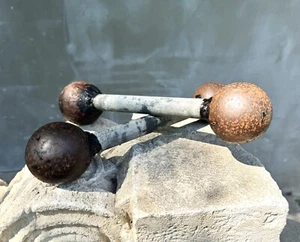 Mancuernas de circo de hierro vintage, pesas antiguas Strongman, accesorios de gimnasio - Imagen 1 de 10