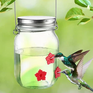 Mason Jar Hummingbird Feeder für im Freien hängende Kolibri -Feeder - Bild 1 von 12