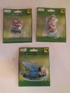 True Living Mini Garden Fairy Figurines - Set of 3 - Outdoor Decor - Picture 1 of 1