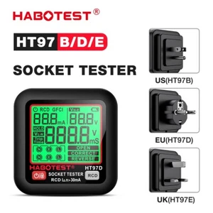 Probador de toma de corriente HABOTEST HT97 con cable de enchufe de pared eléctrico de 110 V prueba GFCI - Imagen 1 de 17