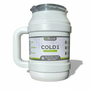 Reduce Cold1 50oz Mug White Stainless Steel Insulated Handle Tumbler – 36 Hrs Co - Picture 1 of 6