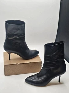Gucci 246688 Black Leather Zip Up Ankle Boots Size 36.5 Used - Picture 1 of 11