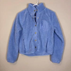 Crew Cuts J. Crew Kids Periwinkle Blue Fleece Snap Button Jacket Girl's XL - Picture 1 of 5