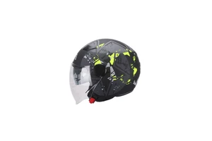 Casco jet dieffe DF88 doppia visiera grafica giallo Army TG L OFFERTA - Foto 1 di 2