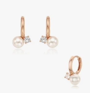 StoneHenge Silver SC1272 Silver 925 Rose Gold Plated Pearl Cubic Zirconia - Picture 1 of 6