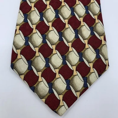 Robert Talbott Tie Young Man’s Fancy Silk Made In USA Burgundy Blue White 58X4” - Image 1 of 4