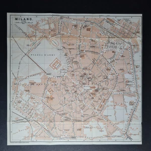 Antike Landkarte von 1889 - Mailand - Lombardei - Italien - Bild 1 von 4