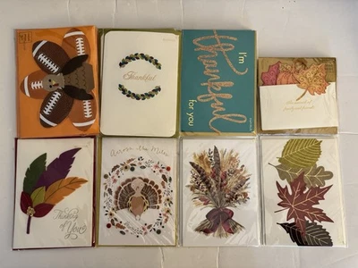 Papyrus Lot of 22 Thanksgiving Greeting Cards 3D Sparkle Turkey Give Thanks $154 - Image 1 of 4
