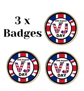 3 x VJ Day Victory in Japan 80th Anniversary 1945-2025 (BU2) Lapel Pin Badge - Picture 1 of 3