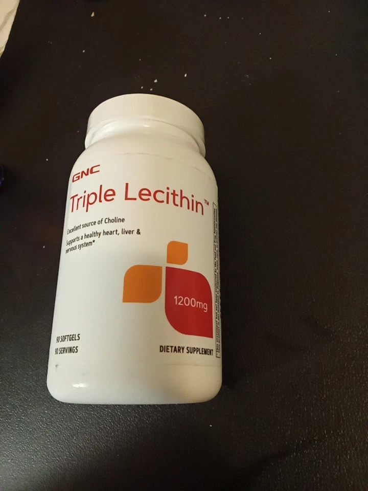 GNC Triple Lecithin 1200mg Heart Liver Nervous Support 90 Softgels Exp: 10/25 - Imagem 1 de 1