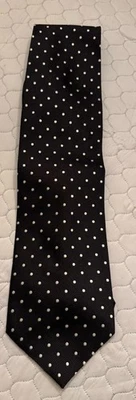 Mondo Seta Corbata De Colección Seda Negro Blanco Clásico Lunares 3.75” X 57” EE. UU. Foto 1 de 3