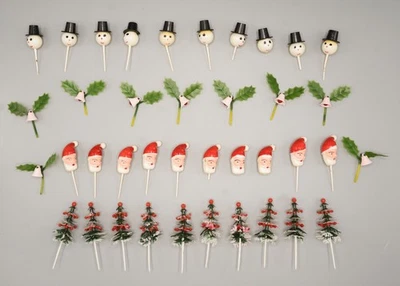 39 campanas de plástico para pasteles de Navidad de colección Cupcake Santa muñeco de nieve acebo árboles Foto 1 de 4