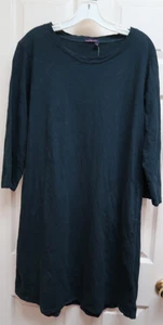 Fresh Produce Black Boca Dress Size L 100% Cotton 3/4 Sleeve Pockets NWT - Picture 1 of 13