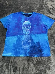 Robert Graham Forbidden Island Skull Tee Blue 3XL T-Shirt Cotton Mens XXXL Art - Picture 1 of 10