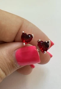 Pandora Red Heart Stud Earrings Sterling silver - Picture 1 of 8