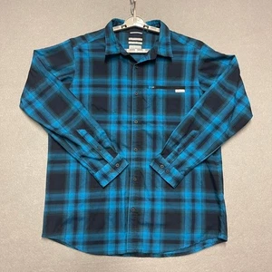 Columbia Shirt Mens XL Blue Plaid Long Sleeve Button Up Omni Wick Omni Shade - Picture 1 of 8