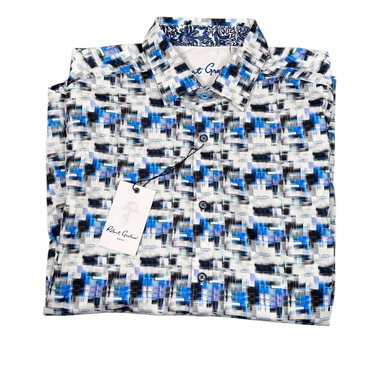 Robert Graham Men's Cedrick Short Sleeve Button Down Shirt - Woven Multi Pattern, X-Large - View #6