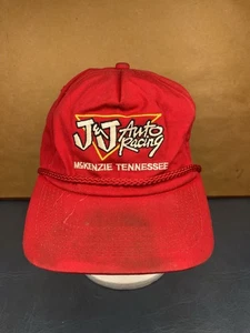 Vintage J&J Auto Racing McKenzie Tennessee K-Products USA Made Red Snapback Hat - Picture 1 of 7