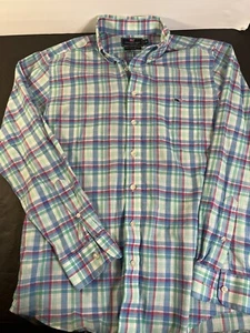 VINEYARD VINES Slim Fit Tucker Shirt Mens Multicolor Plaid Whale Sz Med EUC! - Picture 1 of 8
