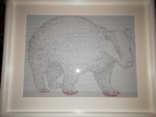 Bespoke One Off Badger Pen And Ink Picture line drawing minimalist  IKEA 60x50cm