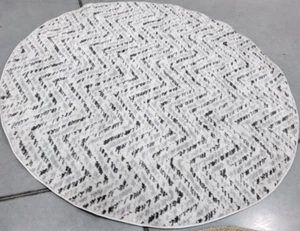 IVORY / CHARCOAL 6' X 6' Broken Thread Rug, Reduced Price 1172734704 ADR104N-6R - Picture 1 of 4