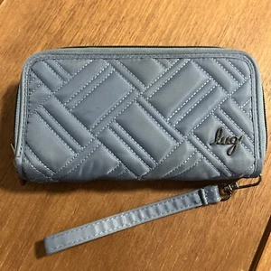 Lug Splits XL RFID Wristlet Wallet - Muted Blue Moon Zip Around - Picture 1 of 7