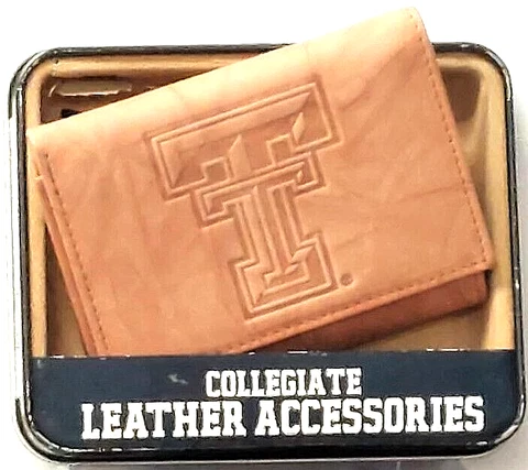Texas Tech Red Raiders Embossed Leather Tri-Fold Wallet New Rico Industries Cover