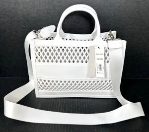 NWT No Boundaries White Jelly Crossbody Tote Removable Strap Festival Beach - Picture 1 of 17