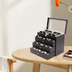 Brillen & Uhrenetui Sonnenbrille Display Aufbewahrungsbox Halter Organizer 4 Ebenen - Bild 1 von 12