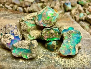 Grade Uncut Raw 50.00 Cts Opal Rough Lot A Grade 06PCs Large Size Ethiopian Welo - Picture 1 of 3