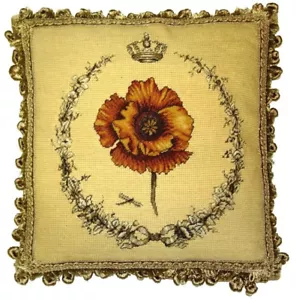 Nadelspitzenkissen | Wolle Petit Point Flandern Pop Krone Kranz Libelle 14x14 - Bild 1 von 2