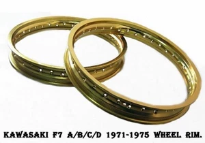 Fit KAWASAKI F7 A/B/C/D 1971-1975 ALU YELLOW  GOLD FRONT & REAR  WHEEL RIM  #BI# - Picture 1 of 7