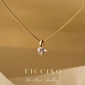 Women's Necklace Pendant 18K Gold Plated Stainless Steel Chain Woman Jewelry - Picture 1 of 8