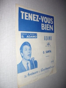 ADAMO PARTITION MUSICALE BELGE TENEZ-VOUS BIEN - Picture 1 of 1