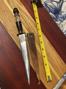 Vintage Faca De Ponta Gaucho Dagger Knife stamped “KLEINER” Horn Handle - Picture 1 of 13