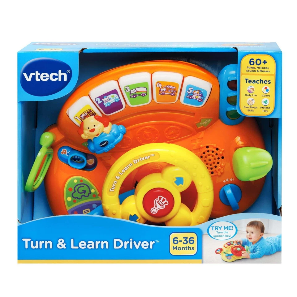 VTech Turn & Learn Driver Toy 6-36 Months 60+ Melodies, Sounds Phrases - Image 1 of 1