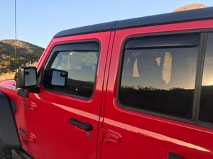 Viseras de ventana negras mate en canal para Jeep Wrangler JL 2018-2025 4 piezas - Imagen 1 de 4