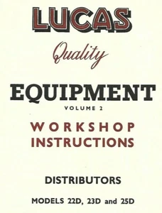 lucas Distributoren 22D 23D 25D Email Werkstatt illustriert 1962 - Bild 1 von 1